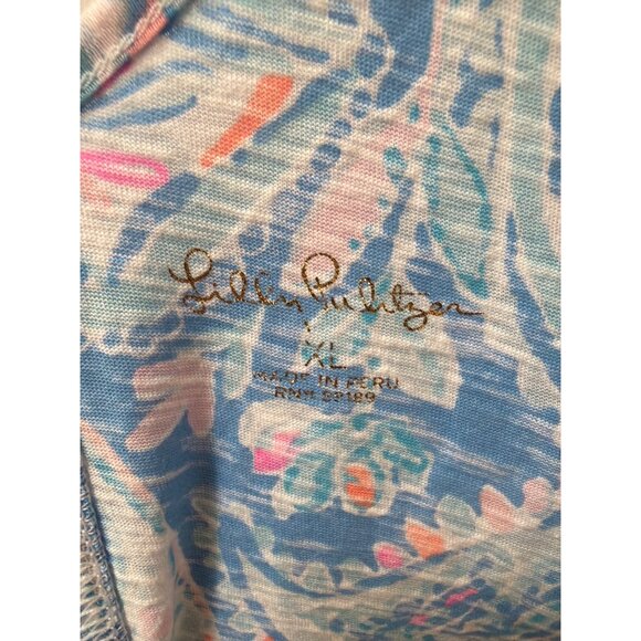 Lilly Pulitzer Gigi Top Womens XL X-Large Blue Paisley Tank Top - Picture 3 of 3